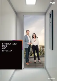 synergy 100 - ascenseur discontinu par TK Elevator