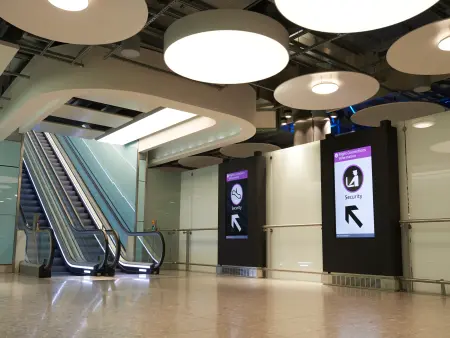 Escalators at Heathrow Airport