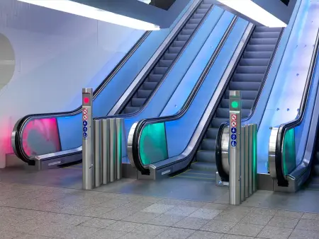 Escalators at Amsterdam Oostlijn Metro